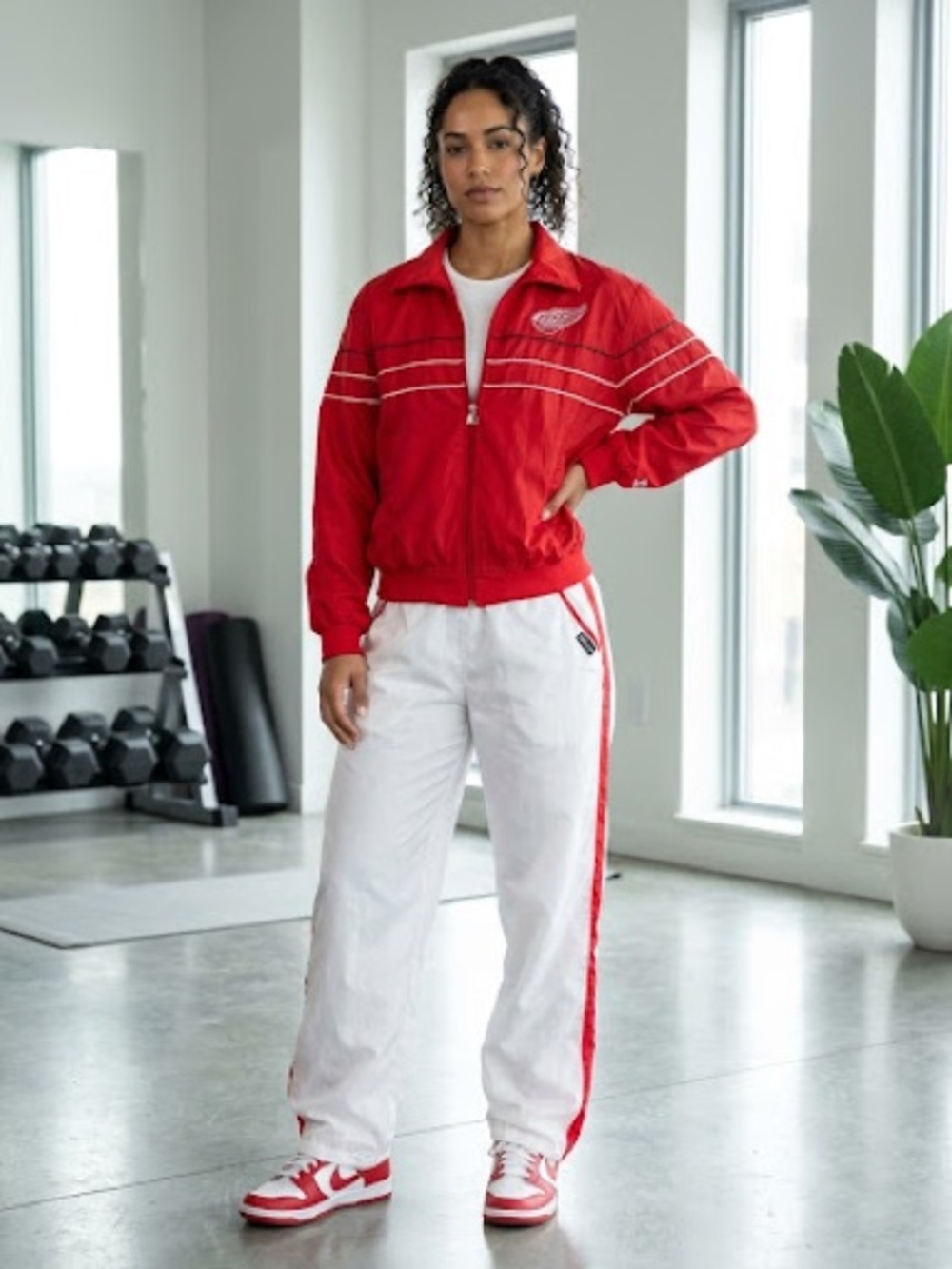 Vintage 1990’s Detroit Red Wings NHL Starter Windbreaker Jacket and Track Pants